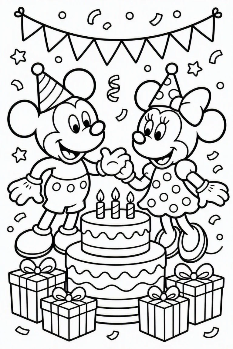 Tranh tô màu 90+ Tranh Tô Màu Mickey Và Minnie Mouse Dễ Thương Cho Bé hình mẫu 62