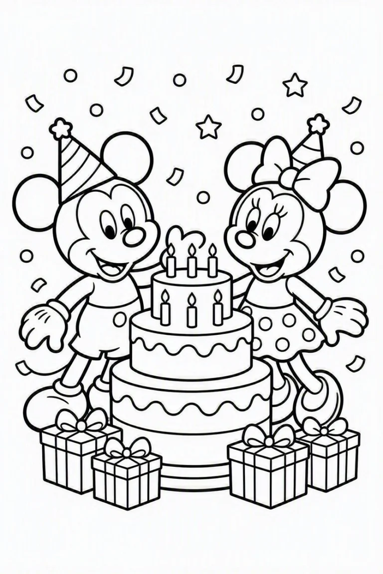 Tranh tô màu 90+ Tranh Tô Màu Mickey Và Minnie Mouse Dễ Thương Cho Bé hình mẫu 63