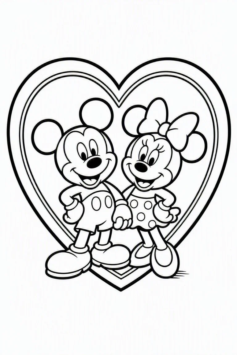 Tranh tô màu 90+ Tranh Tô Màu Mickey Và Minnie Mouse Dễ Thương Cho Bé hình mẫu 65