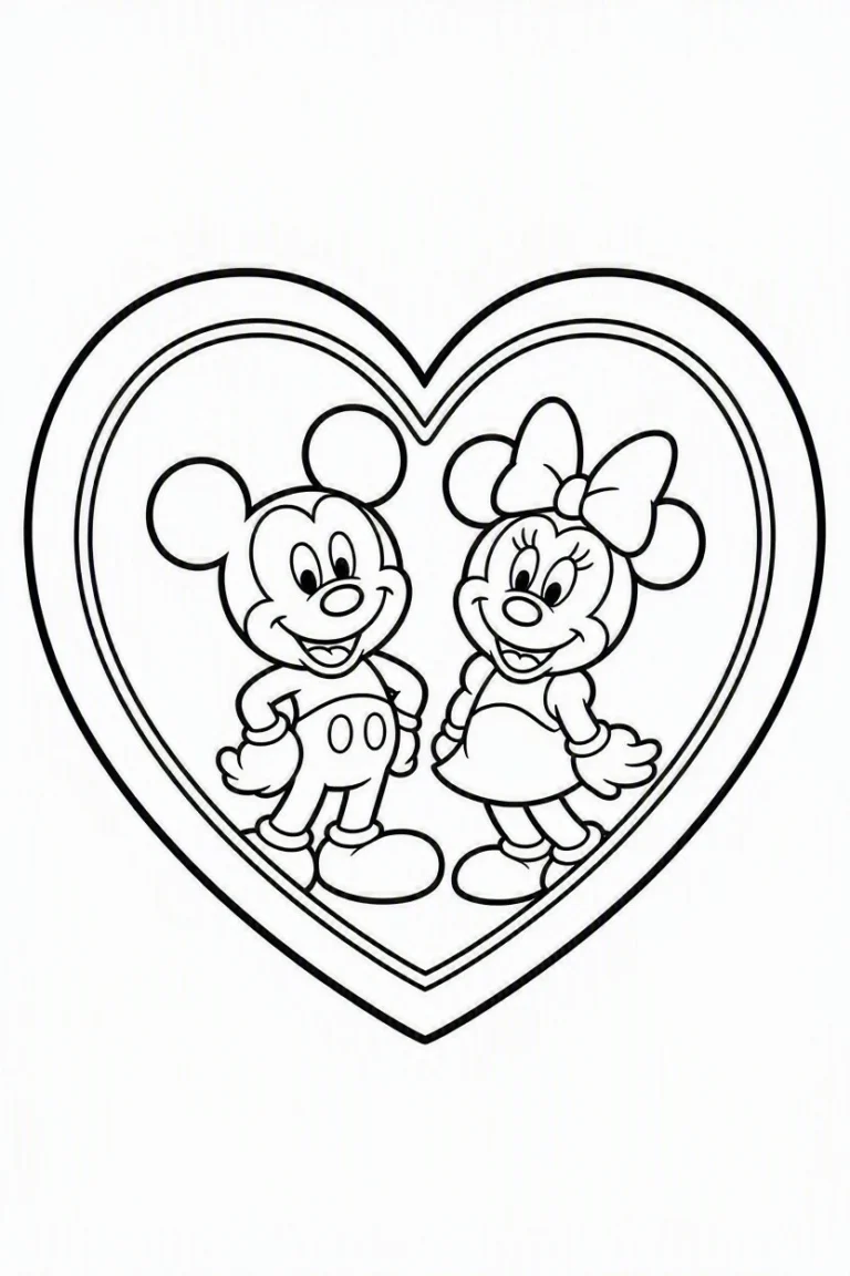 Tranh tô màu 90+ Tranh Tô Màu Mickey Và Minnie Mouse Dễ Thương Cho Bé hình mẫu 66