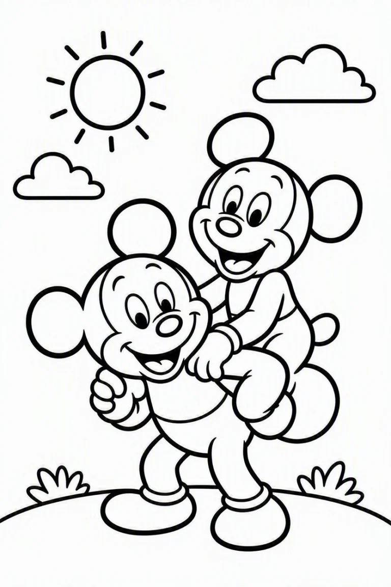 Tranh tô màu 90+ Tranh Tô Màu Mickey Và Minnie Mouse Dễ Thương Cho Bé hình mẫu 68