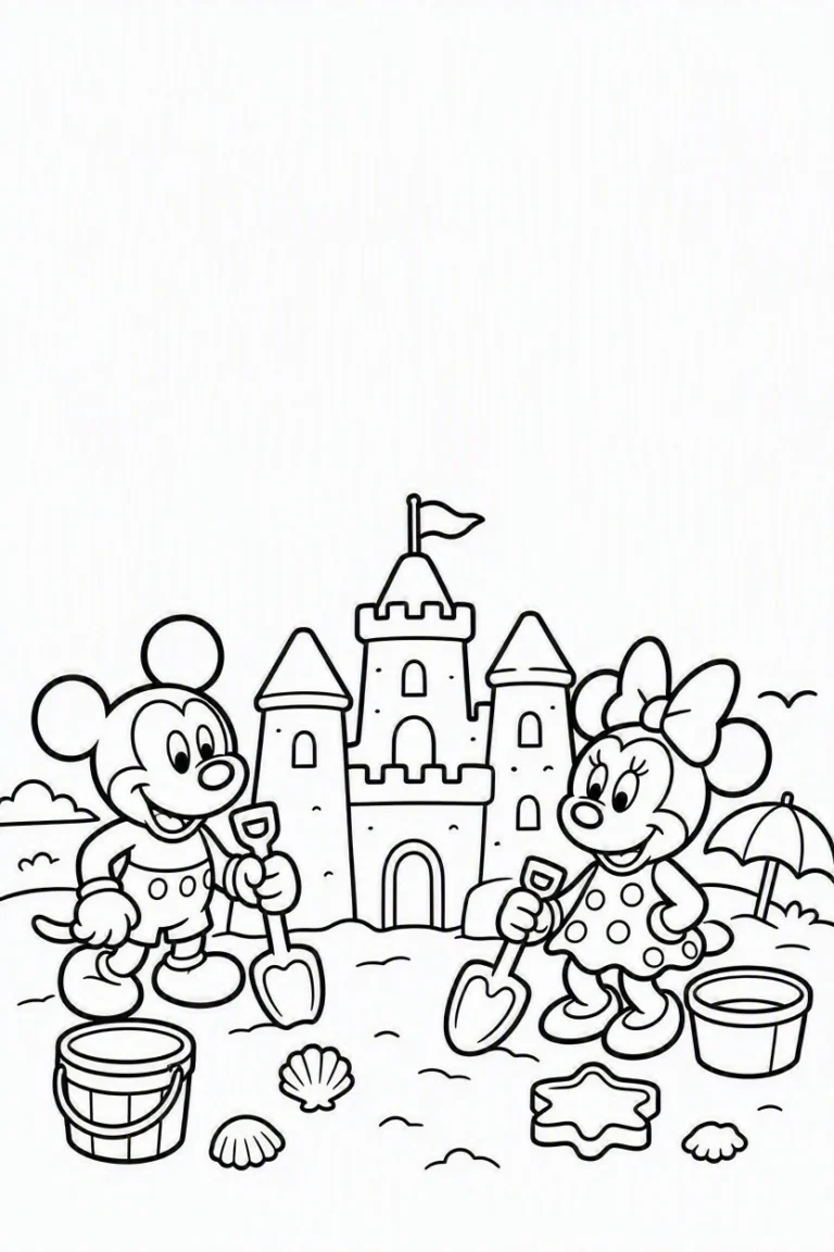 Tranh tô màu 90+ Tranh Tô Màu Mickey Và Minnie Mouse Dễ Thương Cho Bé hình mẫu 6