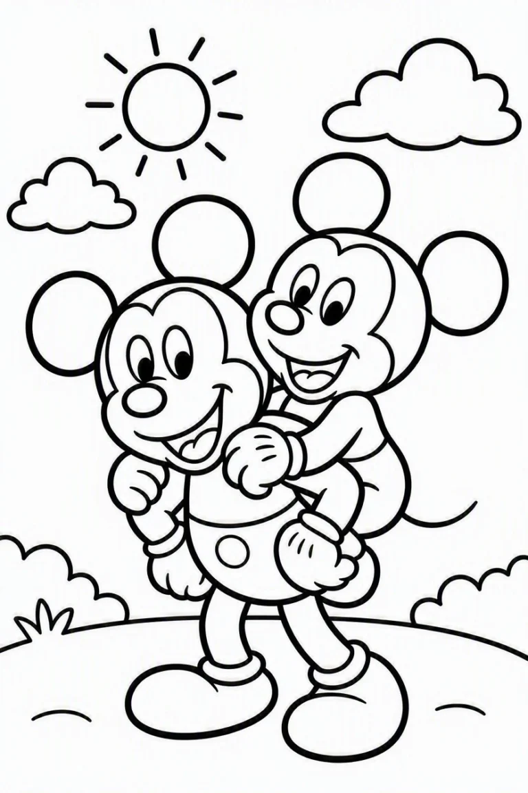 Tranh tô màu 90+ Tranh Tô Màu Mickey Và Minnie Mouse Dễ Thương Cho Bé hình mẫu 69