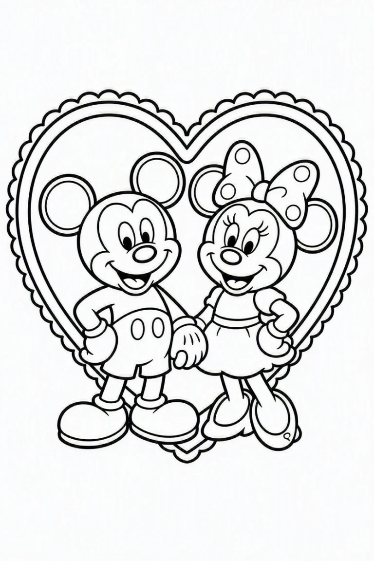 Tranh tô màu 90+ Tranh Tô Màu Mickey Và Minnie Mouse Dễ Thương Cho Bé hình mẫu 70