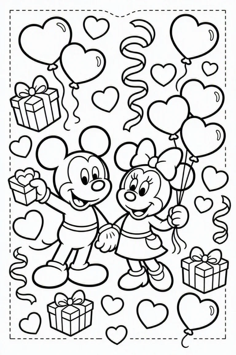 Tranh tô màu 90+ Tranh Tô Màu Mickey Và Minnie Mouse Dễ Thương Cho Bé hình mẫu 72