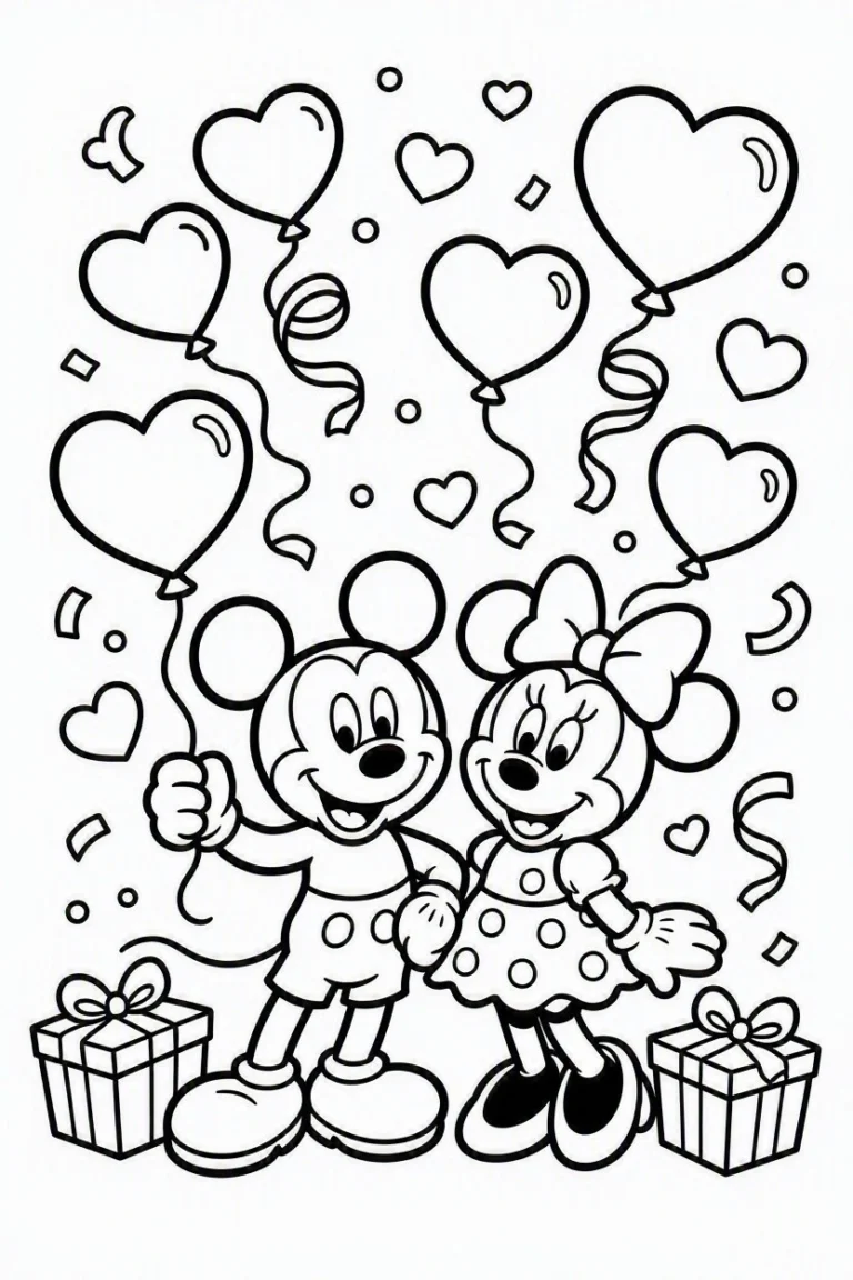 Tranh tô màu 90+ Tranh Tô Màu Mickey Và Minnie Mouse Dễ Thương Cho Bé hình mẫu 73