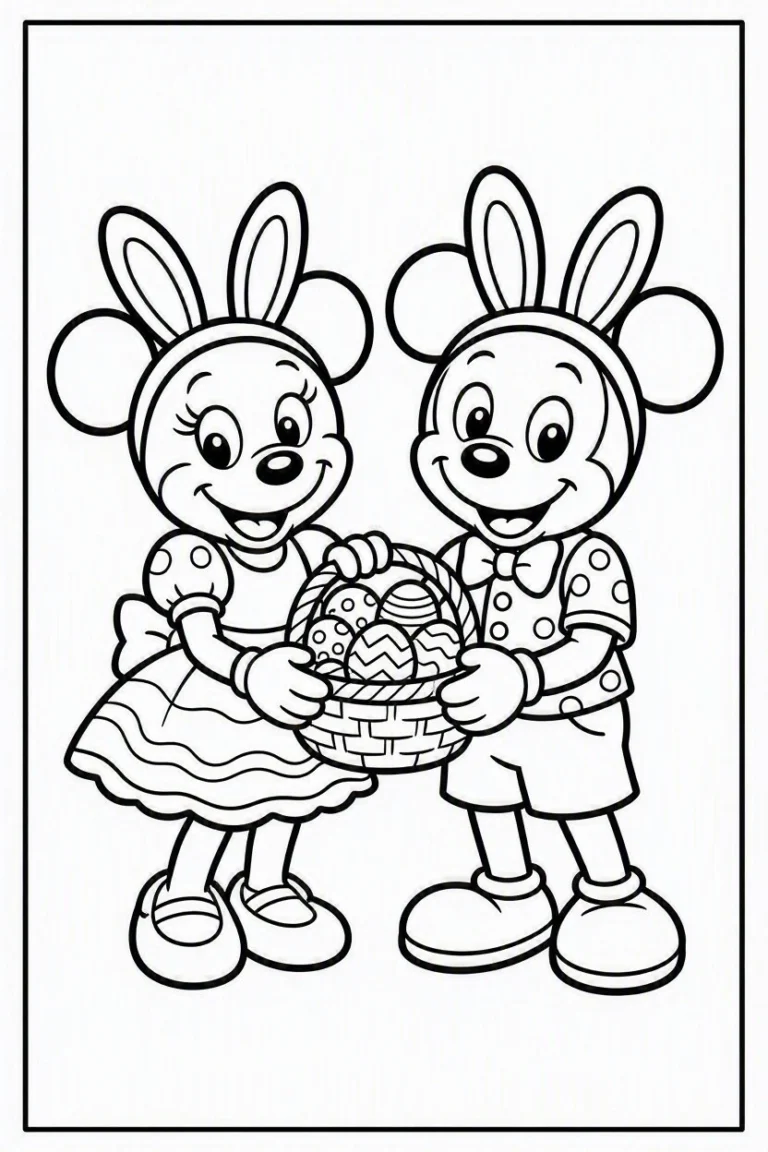 Tranh tô màu 90+ Tranh Tô Màu Mickey Và Minnie Mouse Dễ Thương Cho Bé hình mẫu 74