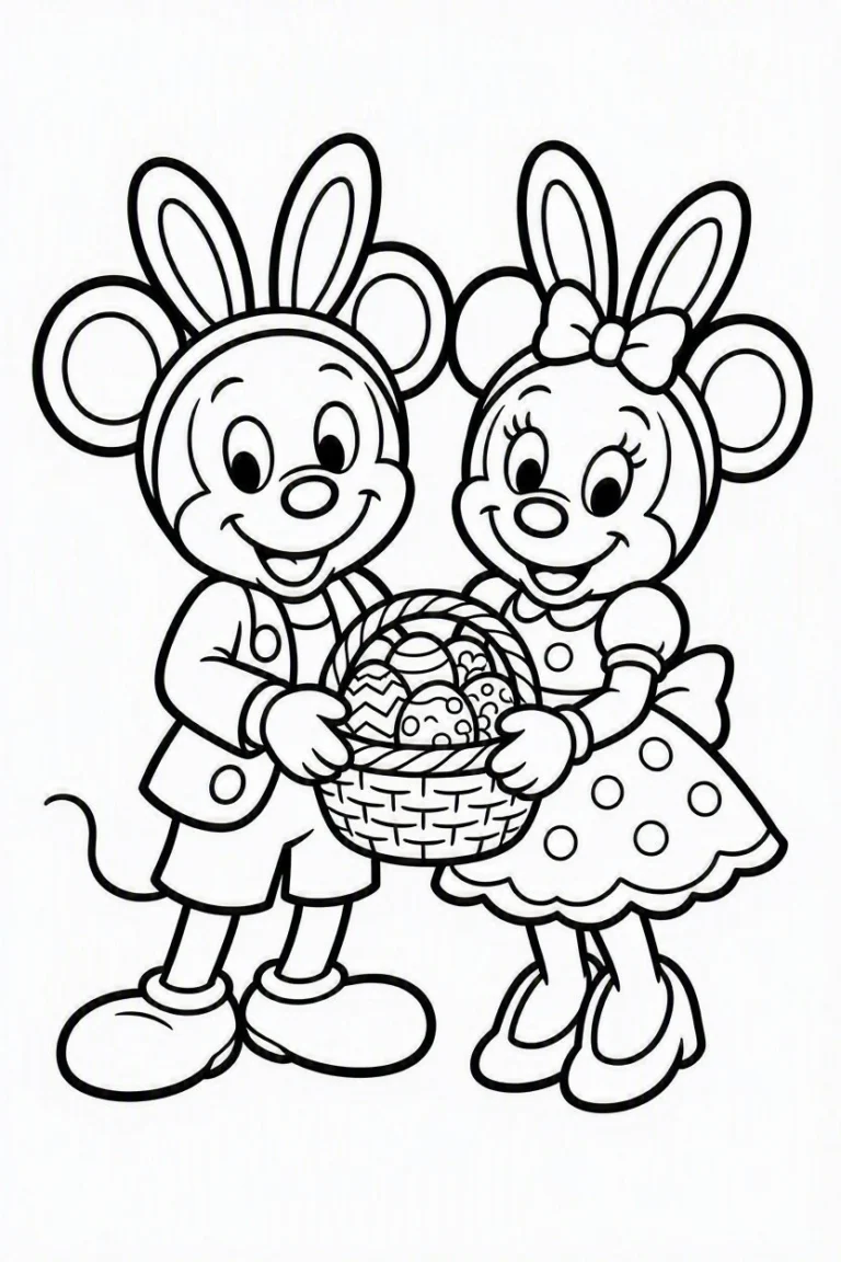 Tranh tô màu 90+ Tranh Tô Màu Mickey Và Minnie Mouse Dễ Thương Cho Bé hình mẫu 75