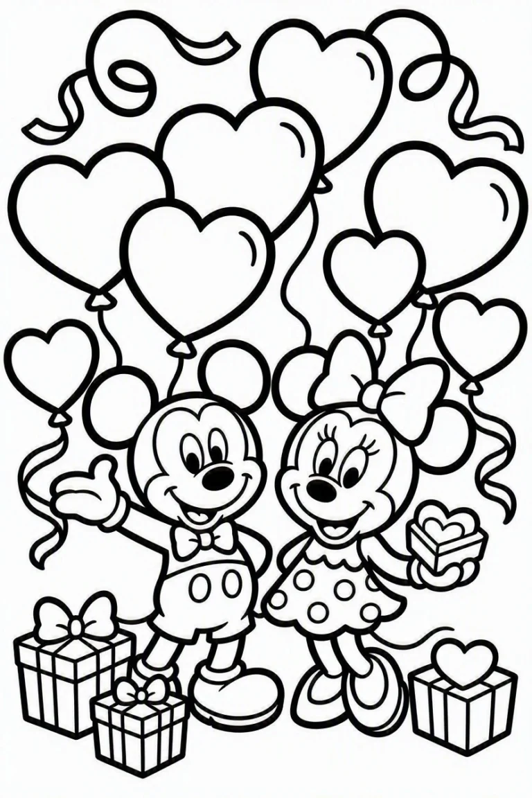 Tranh tô màu 90+ Tranh Tô Màu Mickey Và Minnie Mouse Dễ Thương Cho Bé hình mẫu 76