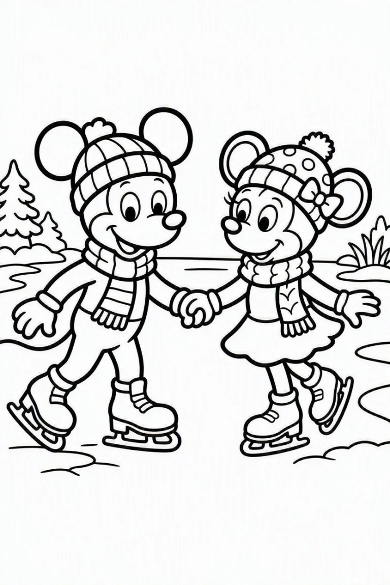 Tranh tô màu 90+ Tranh Tô Màu Mickey Và Minnie Mouse Dễ Thương Cho Bé hình mẫu 7