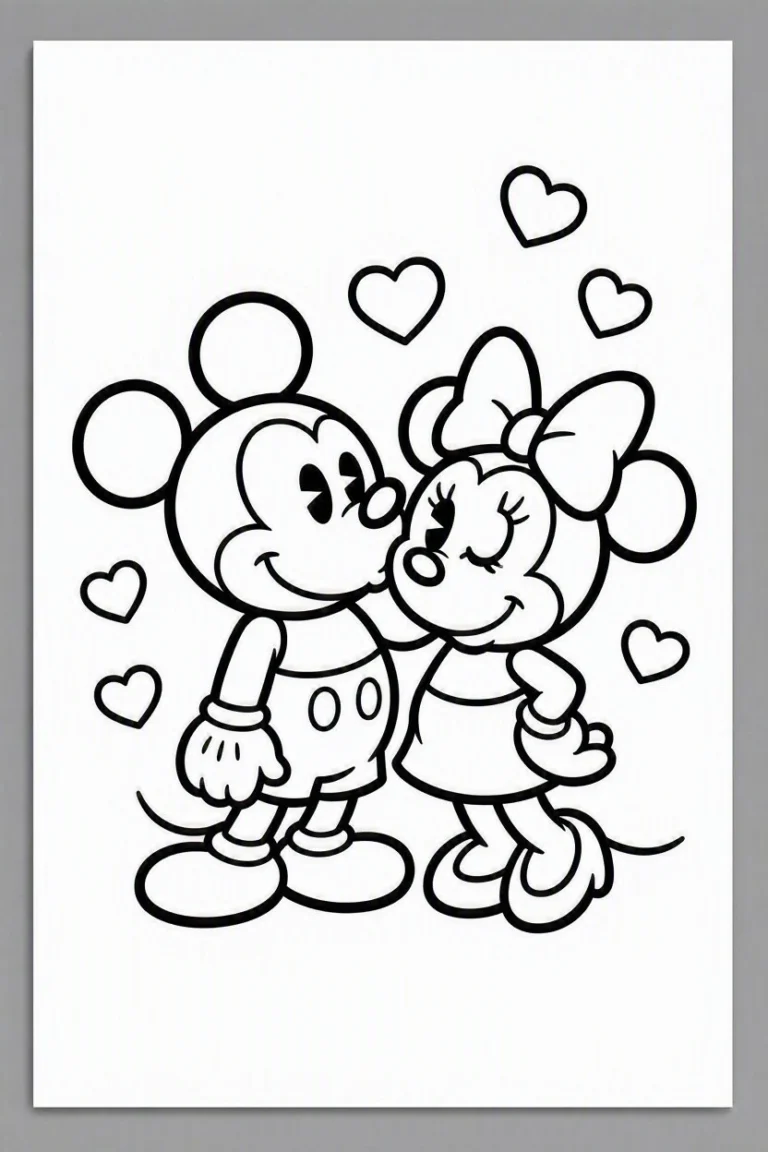 Tranh tô màu 90+ Tranh Tô Màu Mickey Và Minnie Mouse Dễ Thương Cho Bé hình mẫu 80