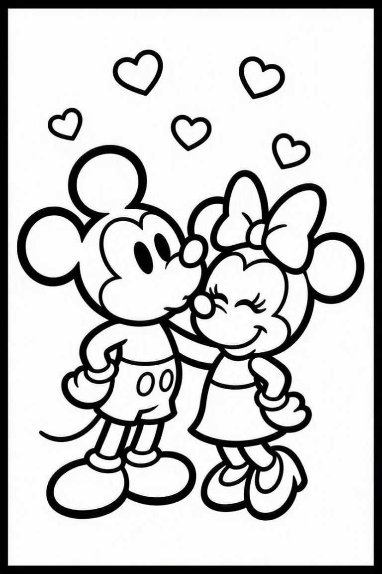 Tranh tô màu 90+ Tranh Tô Màu Mickey Và Minnie Mouse Dễ Thương Cho Bé hình mẫu 81