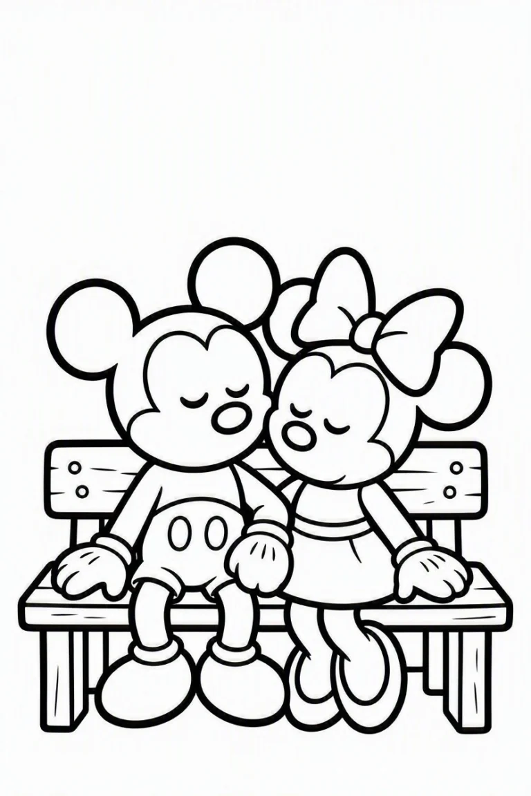 Tranh tô màu 90+ Tranh Tô Màu Mickey Và Minnie Mouse Dễ Thương Cho Bé hình mẫu 82