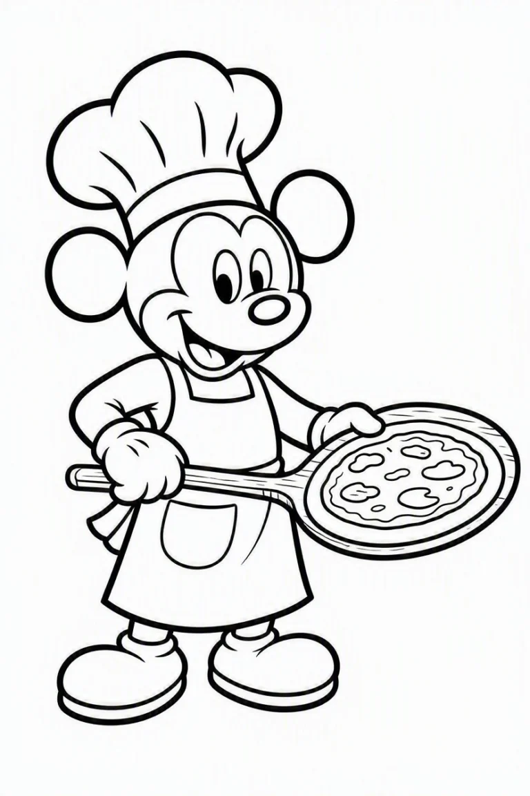 Tranh tô màu 90+ Tranh Tô Màu Mickey Và Minnie Mouse Dễ Thương Cho Bé hình mẫu 83