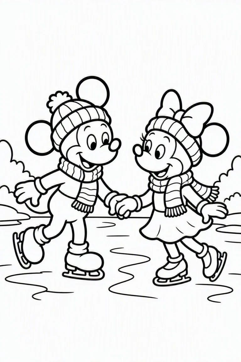 Tranh tô màu 90+ Tranh Tô Màu Mickey Và Minnie Mouse Dễ Thương Cho Bé hình mẫu 8