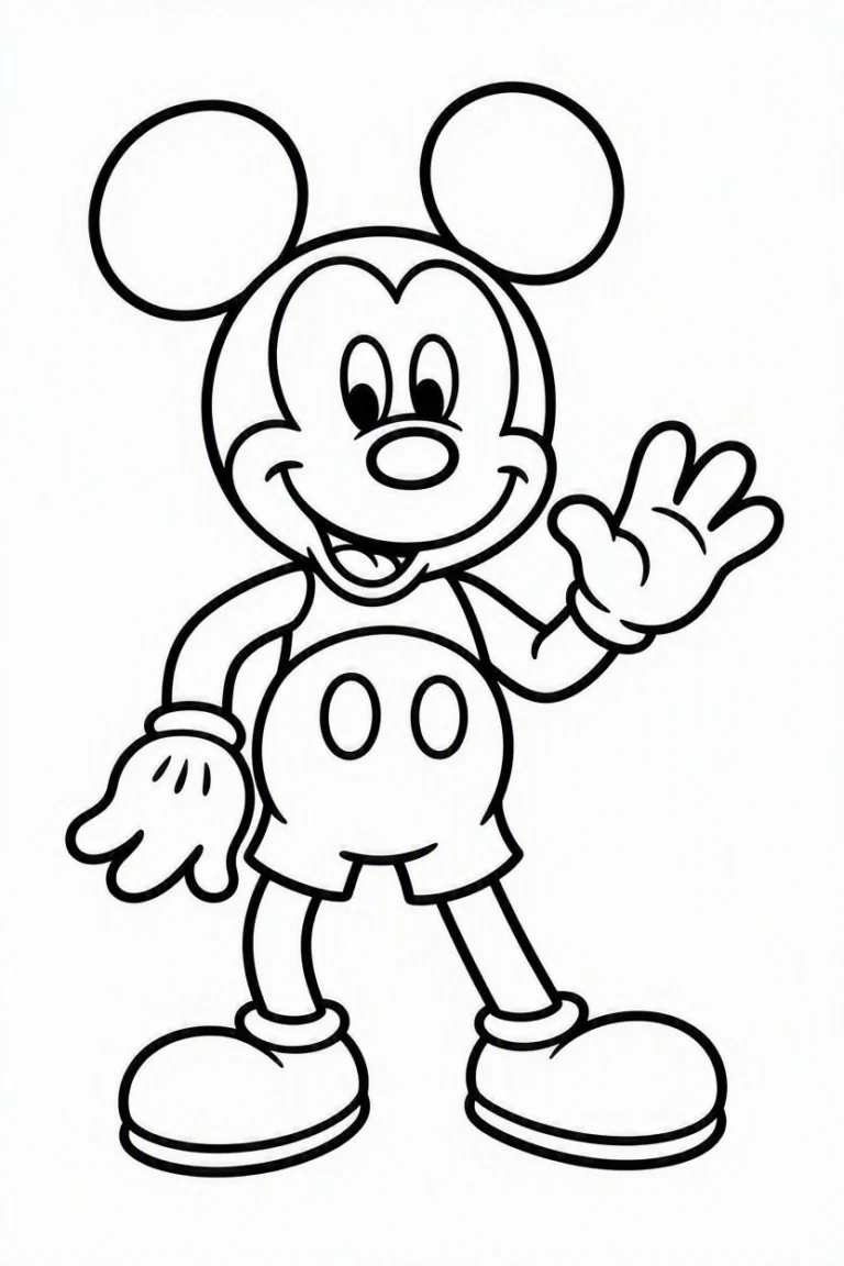 Tranh tô màu 90+ Tranh Tô Màu Mickey Và Minnie Mouse Dễ Thương Cho Bé hình mẫu 89