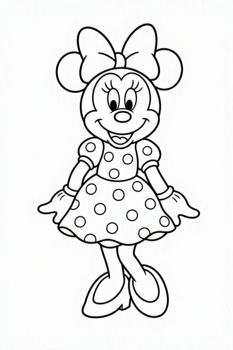 Tranh tô màu 90+ Tranh Tô Màu Mickey Và Minnie Mouse Dễ Thương Cho Bé hình mẫu 90