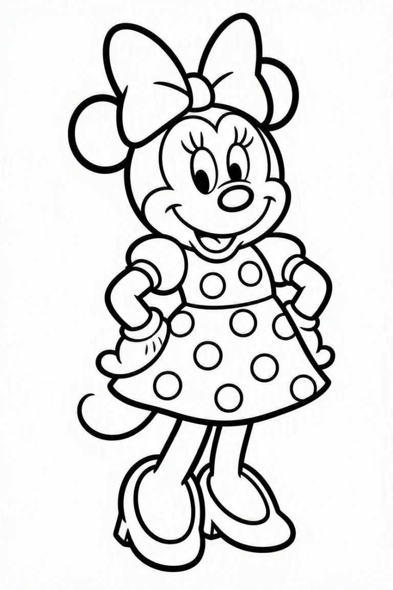 Tranh tô màu 90+ Tranh Tô Màu Mickey Và Minnie Mouse Dễ Thương Cho Bé hình mẫu 91