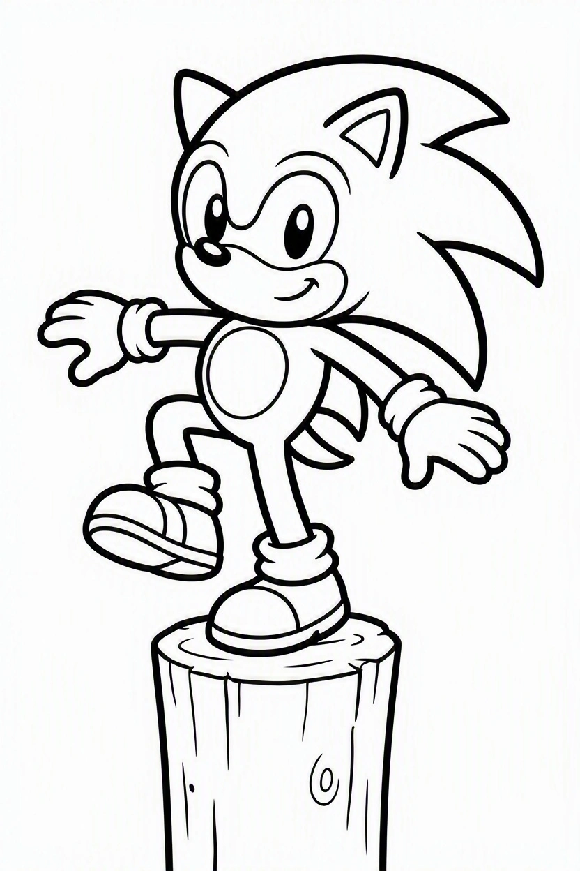 Tranh Tô Màu Sonic Siêu Tốc Cho Bé: Tải Miễn Phí Ngay! 6 Tranh tô màu Sonic đơn giản, nét to