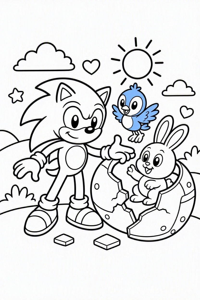 Tranh Tô Màu Sonic Siêu Tốc Cho Bé: Tải Miễn Phí Ngay! 7 Tranh tô màu Sonic và Tails đang chạy trong rừng