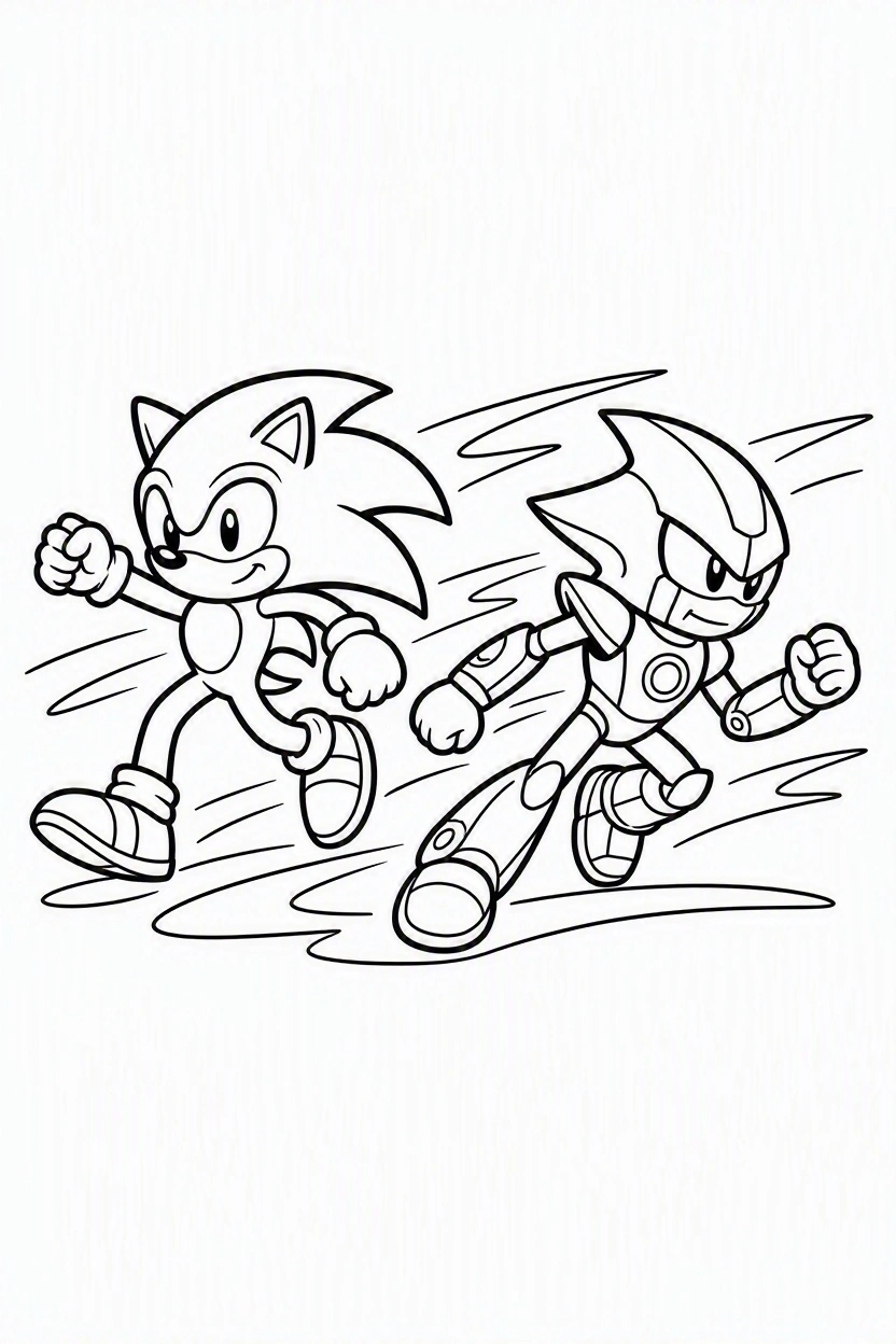 Tranh Tô Màu Sonic Siêu Tốc Cho Bé: Tải Miễn Phí Ngay! 3 tô màu Tails đang bay cùng Sonic