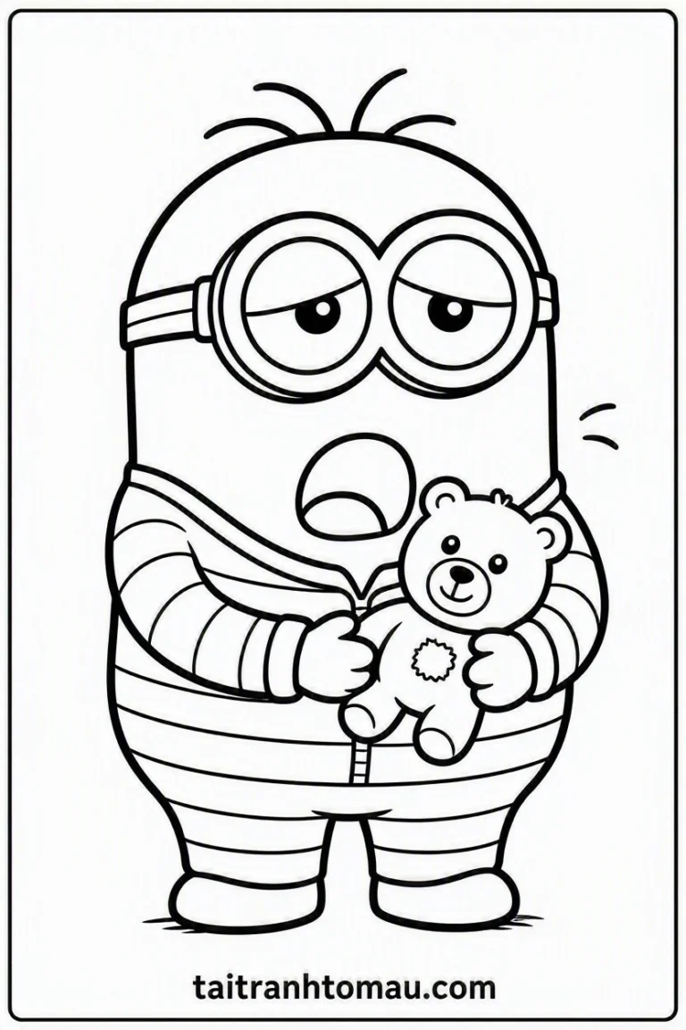 Tranh tô màu 70+ Tranh Tô Màu Minion Vui Nhộn, Siêu Dễ Thương Cho Bé hình mẫu 49