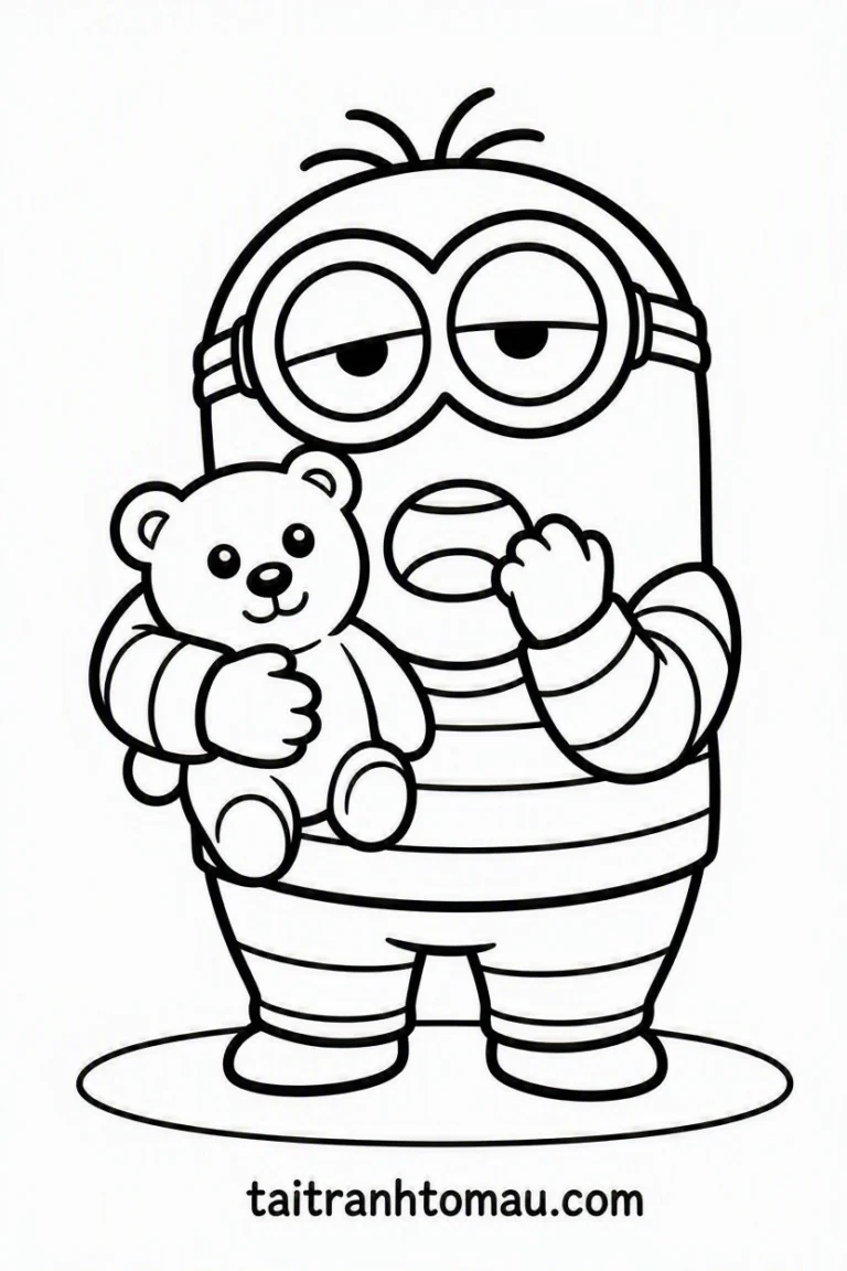Tranh tô màu 70+ Tranh Tô Màu Minion Vui Nhộn, Siêu Dễ Thương Cho Bé hình mẫu 48