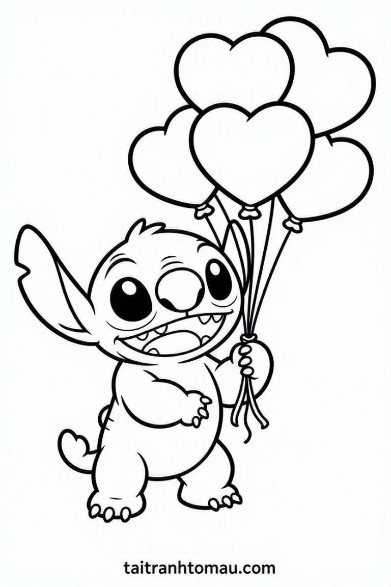 Tranh tô màu Tranh Tô Màu Stitch Cute, Đáng Yêu Cho Bé (Tải Miễn Phí) hình mẫu 29