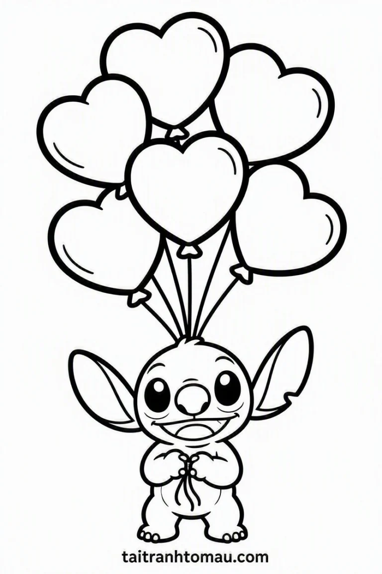 Tranh tô màu Tranh Tô Màu Stitch Cute, Đáng Yêu Cho Bé (Tải Miễn Phí) hình mẫu 30