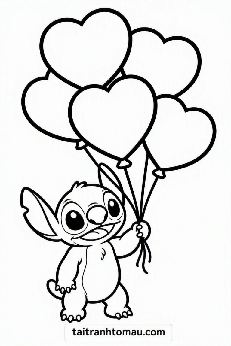 Tranh tô màu Tranh Tô Màu Stitch Cute, Đáng Yêu Cho Bé (Tải Miễn Phí) hình mẫu 31
