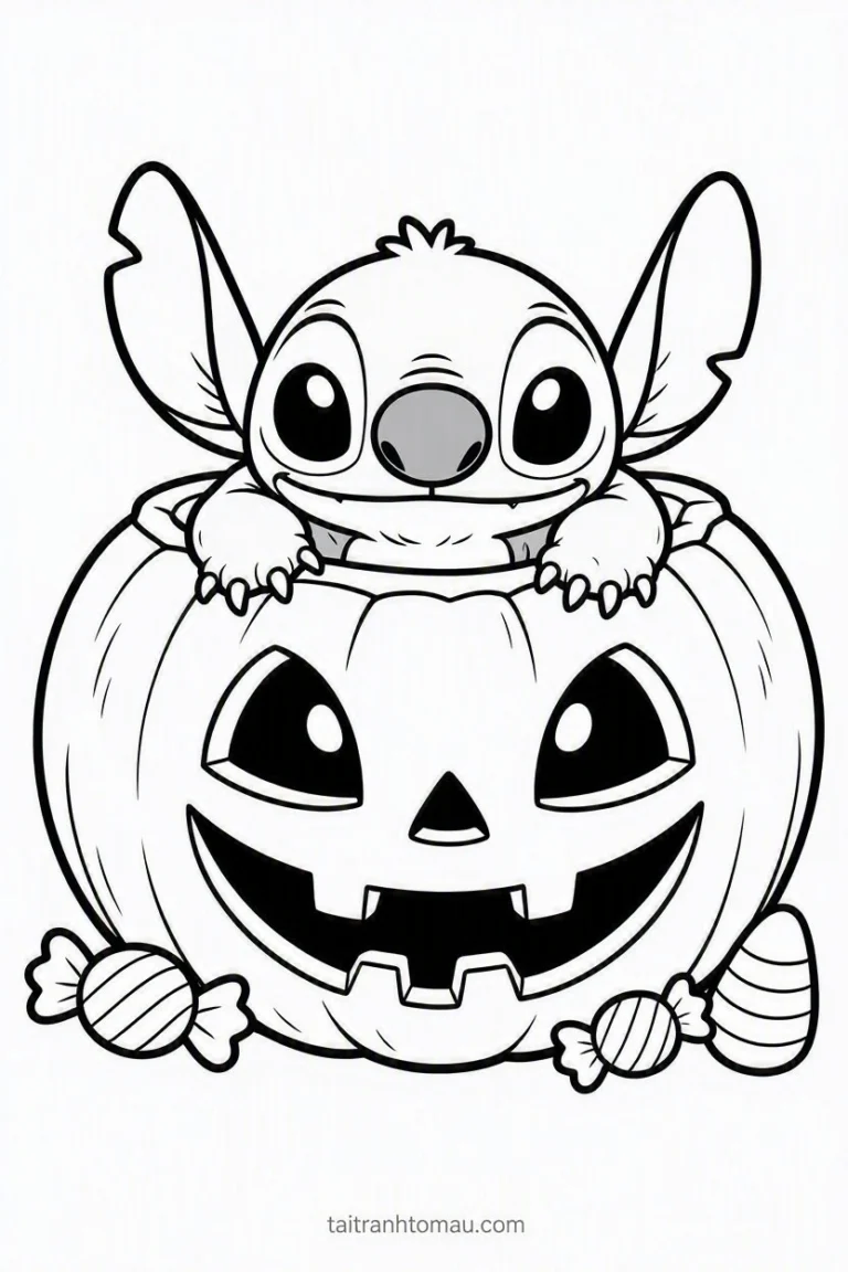 Tranh tô màu Tranh Tô Màu Stitch Cute, Đáng Yêu Cho Bé (Tải Miễn Phí) hình mẫu 33