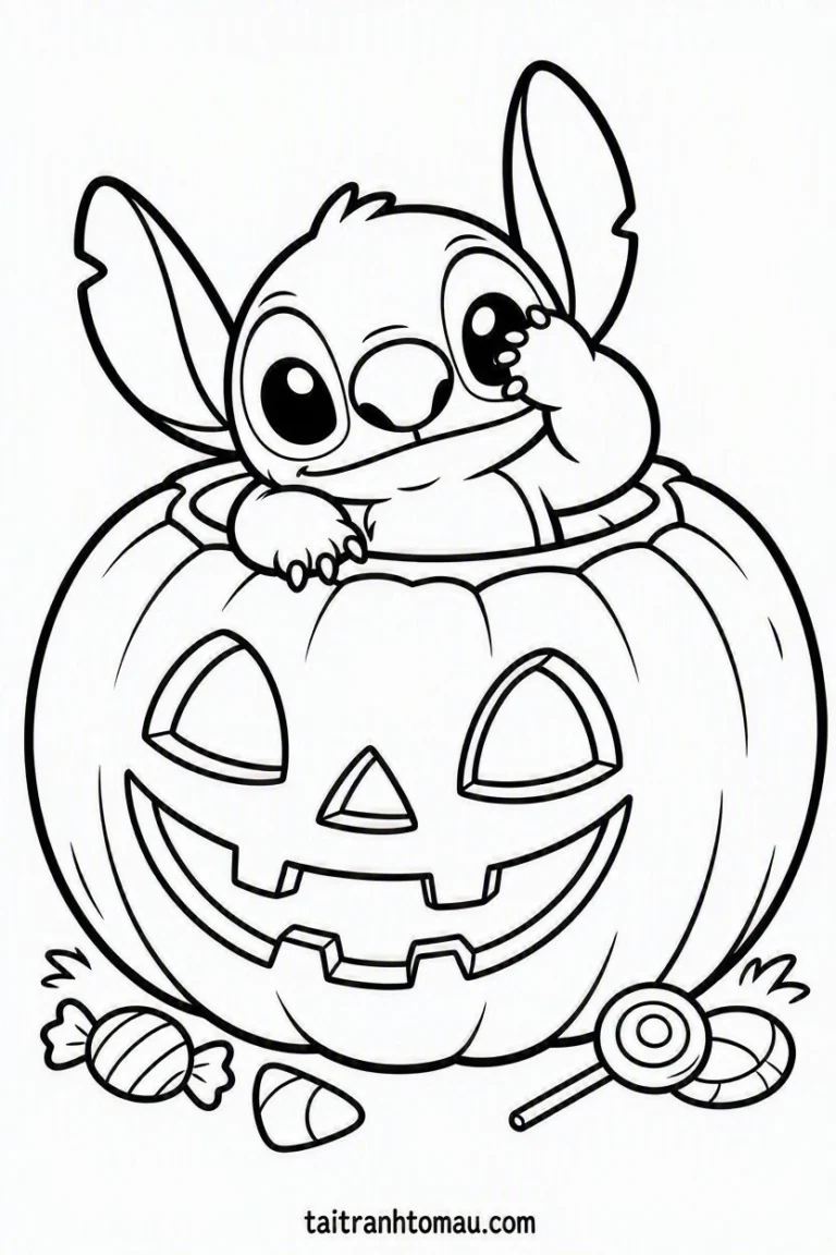 Tranh tô màu Tranh Tô Màu Stitch Cute, Đáng Yêu Cho Bé (Tải Miễn Phí) hình mẫu 34