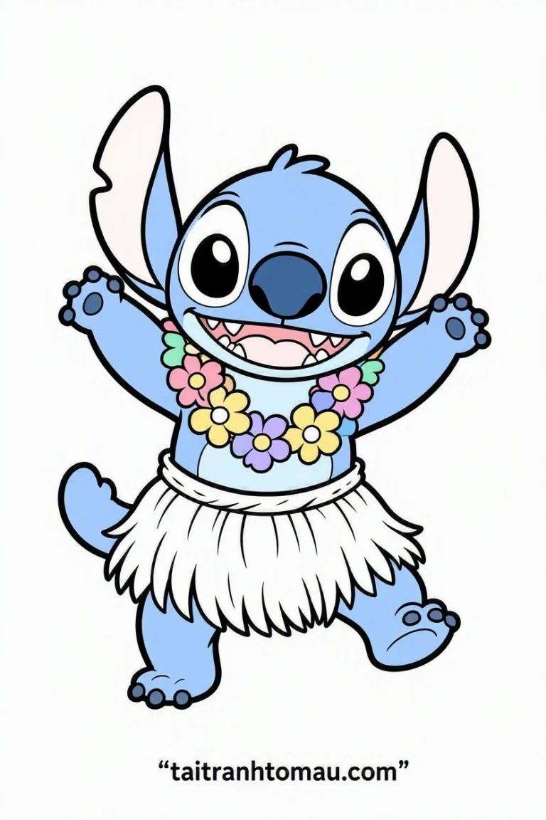 Tranh tô màu Tranh Tô Màu Stitch Cute, Đáng Yêu Cho Bé (Tải Miễn Phí) hình mẫu 35