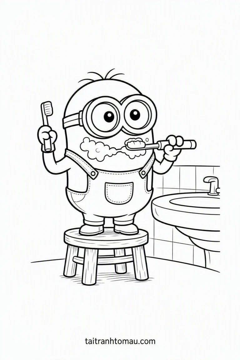 Tranh tô màu 70+ Tranh Tô Màu Minion Vui Nhộn, Siêu Dễ Thương Cho Bé hình mẫu 20