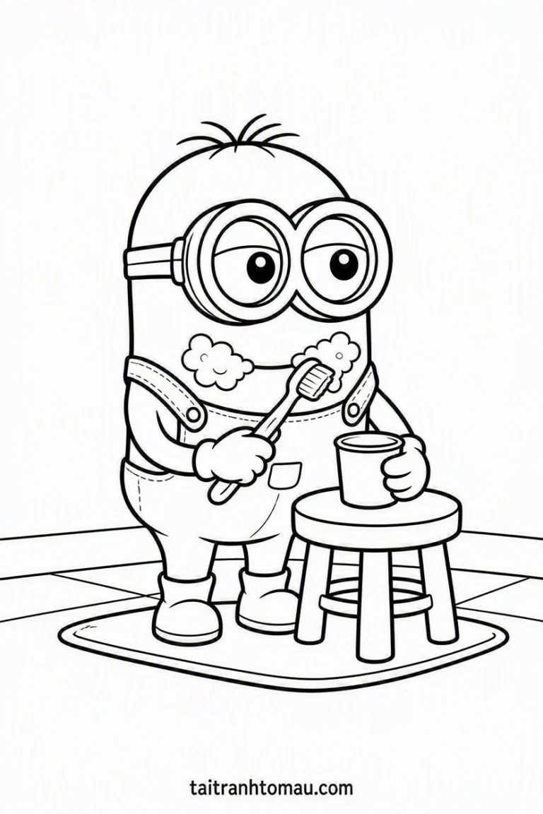 Tranh tô màu 70+ Tranh Tô Màu Minion Vui Nhộn, Siêu Dễ Thương Cho Bé hình mẫu 18