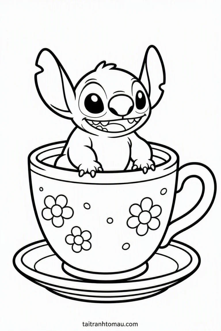 Tranh tô màu Tranh Tô Màu Stitch Cute, Đáng Yêu Cho Bé (Tải Miễn Phí) hình mẫu 49