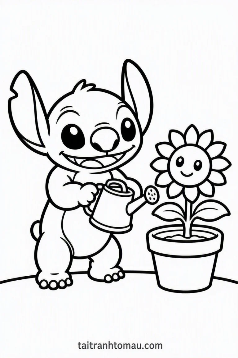 Tranh tô màu Tranh Tô Màu Stitch Cute, Đáng Yêu Cho Bé (Tải Miễn Phí) hình mẫu 50
