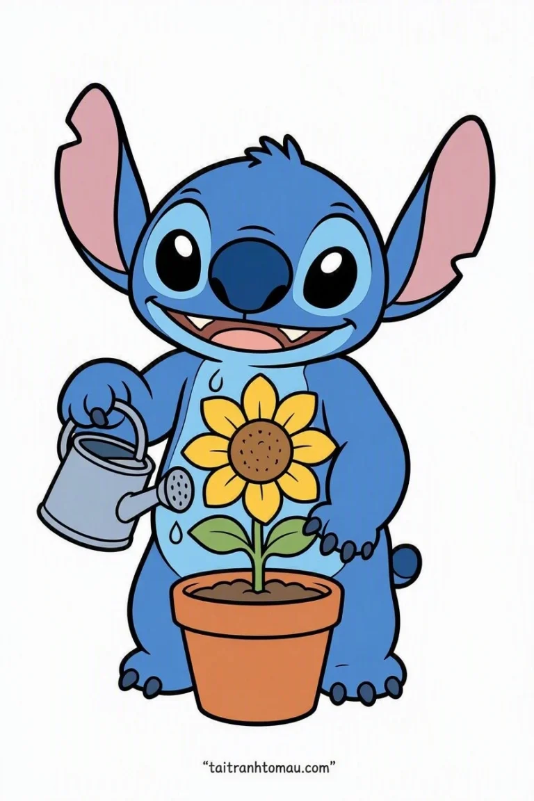 Tranh tô màu Tranh Tô Màu Stitch Cute, Đáng Yêu Cho Bé (Tải Miễn Phí) hình mẫu 51