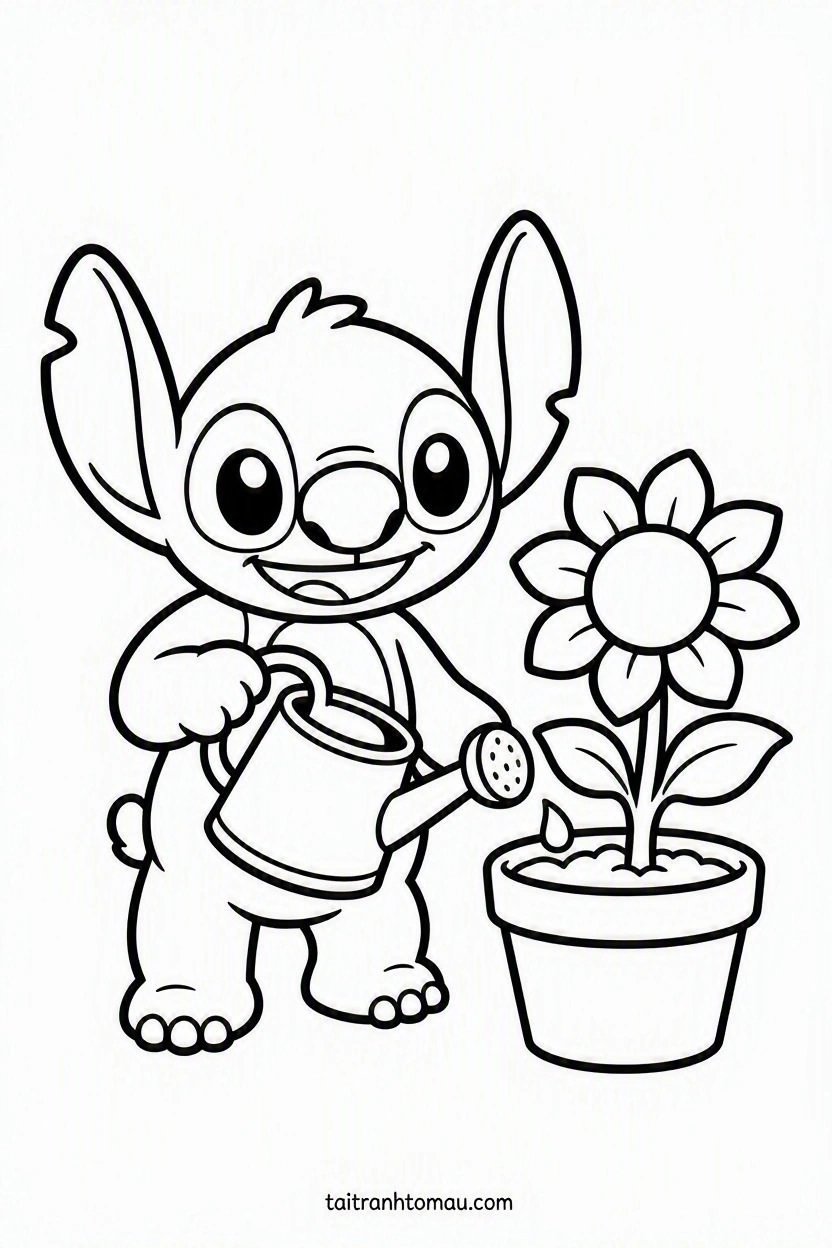 Tranh Tô Màu Stitch Cute, Đáng Yêu Cho Bé (Tải Miễn Phí) 3 Tranh tô màu Stitch dễ thương cho bé