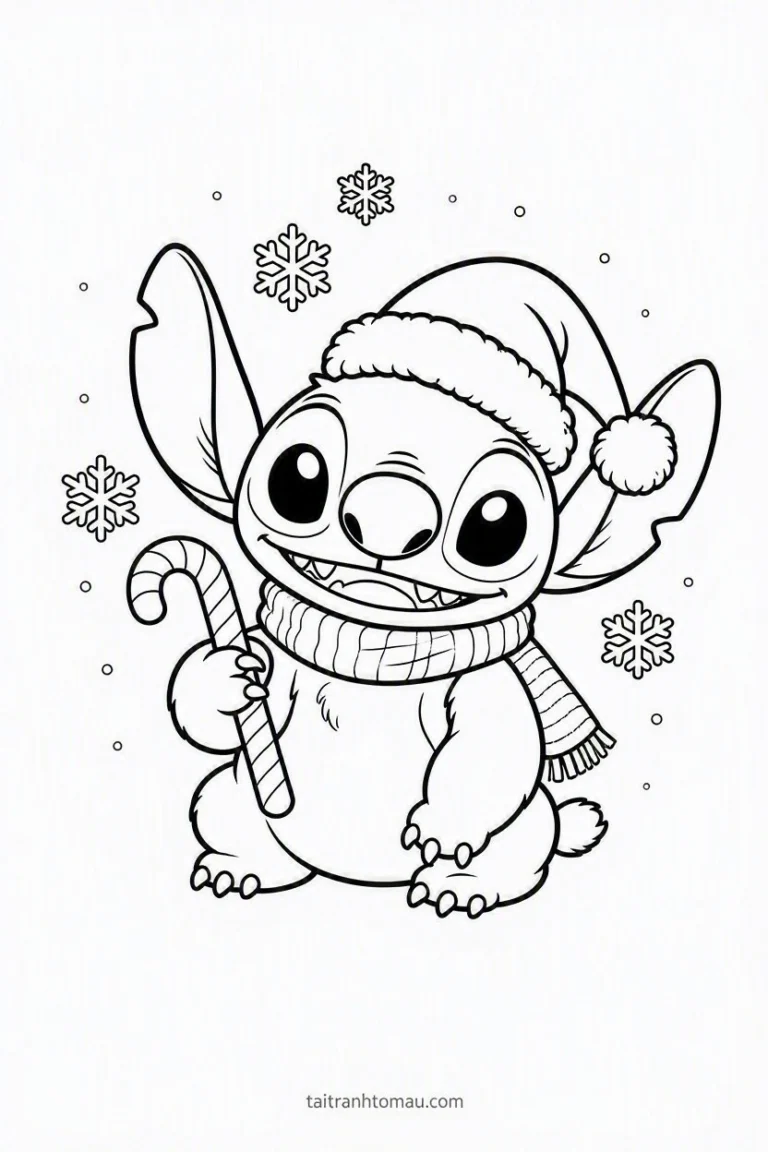 Tranh tô màu Tranh Tô Màu Stitch Cute, Đáng Yêu Cho Bé (Tải Miễn Phí) hình mẫu 55