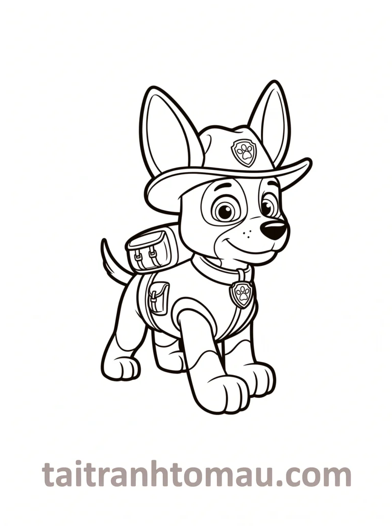 Tranh Tô Màu Paw Patrol Đơn Giản Cho Bé Mầm Non
