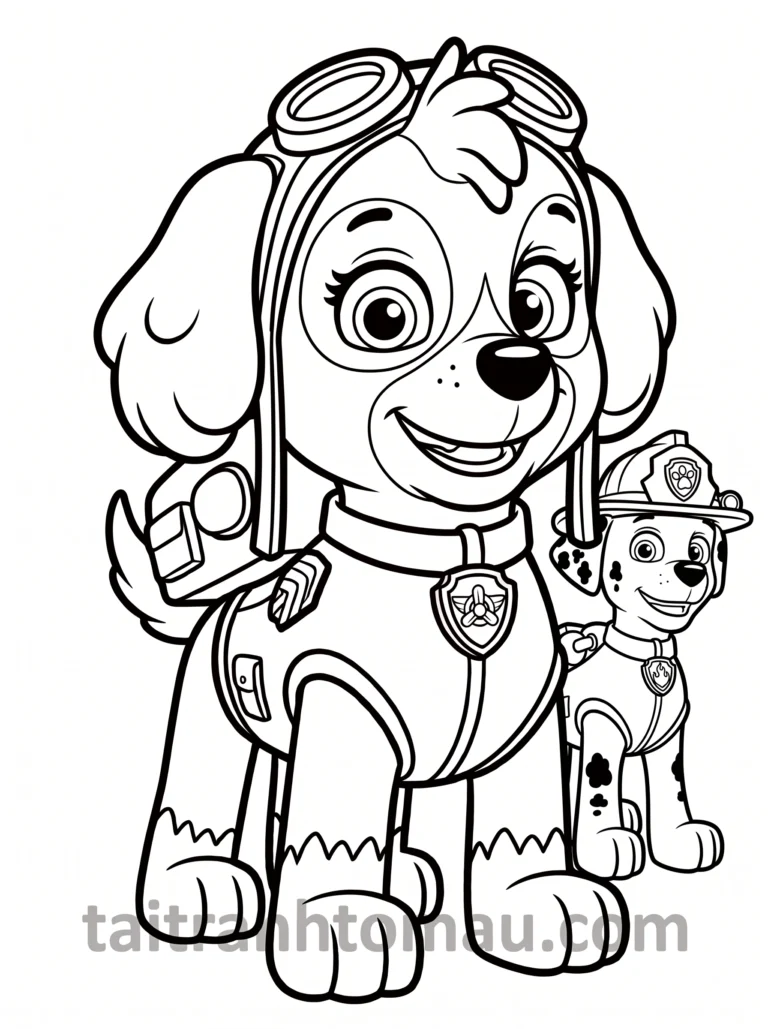 Tranh tô màu Tranh Tô Màu Đội Chó Cứu Hộ Paw Patrol: Tải Ngay 50+ Hình Đẹp Nhất! hình mẫu 23