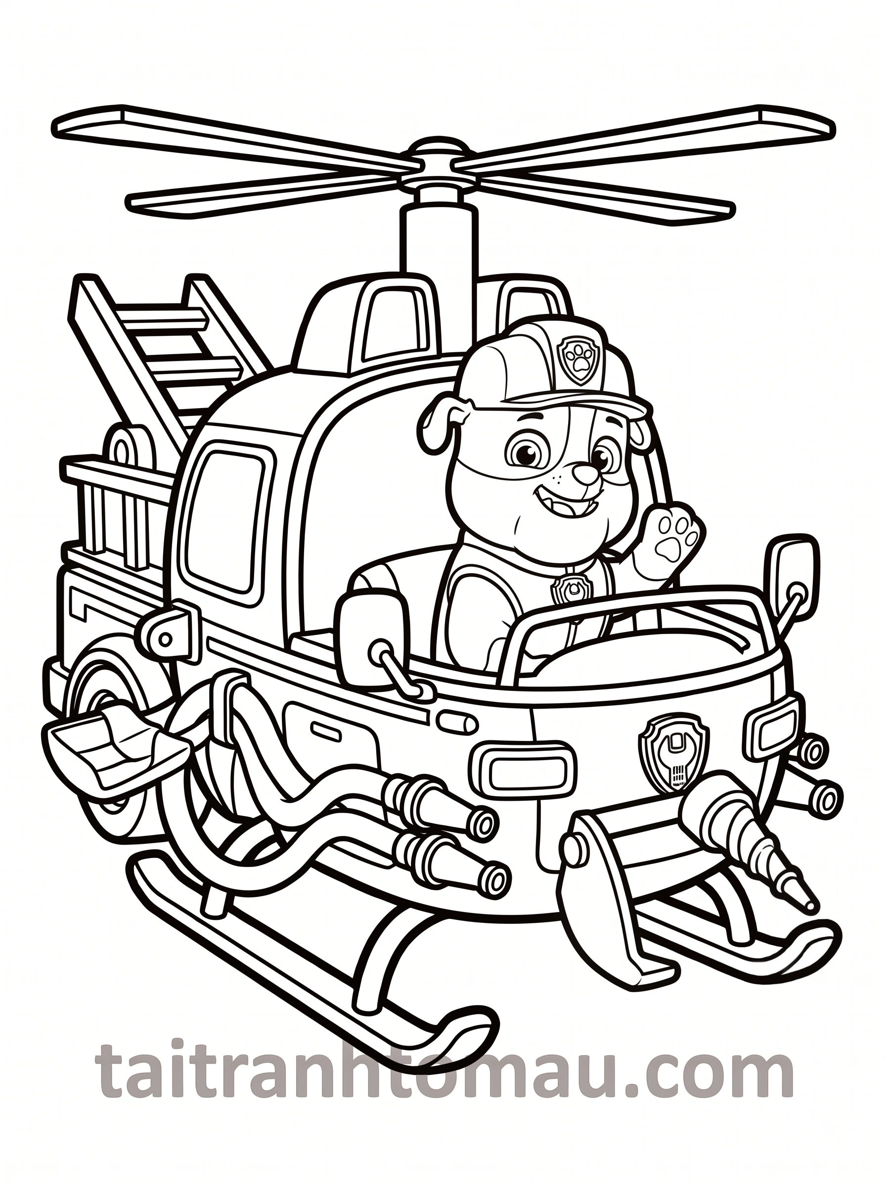 Tranh Tô Màu Đội Chó Cứu Hộ Paw Patrol: Tải Ngay 50+ Hình Đẹp Nhất! 9 Tranh tô màu trực thăng của Skye