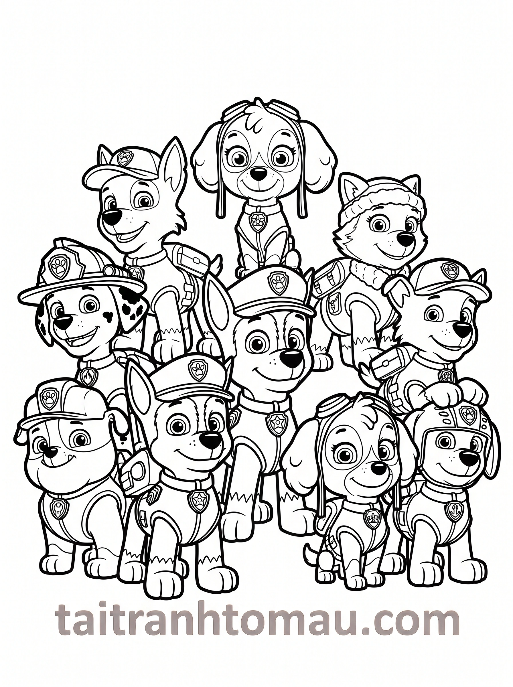 Tranh Tô Màu Đội Chó Cứu Hộ Paw Patrol: Tải Ngay 50+ Hình Đẹp Nhất! 6 Tranh tô màu tất cả các thành viên Paw Patrol
