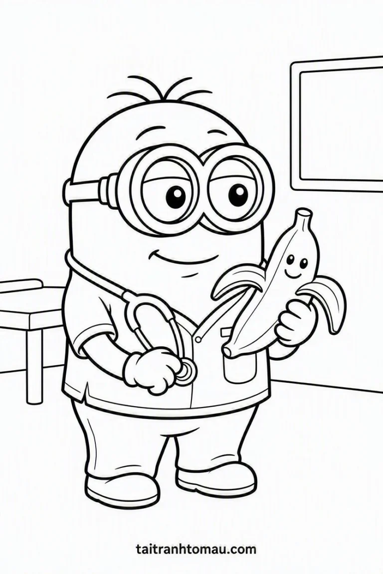 Tranh tô màu 70+ Tranh Tô Màu Minion Vui Nhộn, Siêu Dễ Thương Cho Bé hình mẫu 55
