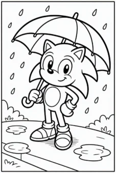 _Coloring_page_for_kids_Sonic_holding_an_umbrella_under_ligh (1)