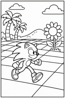 Coloring_page_for_kids_Sonic_running_across_Green_Hill_Zone (2)