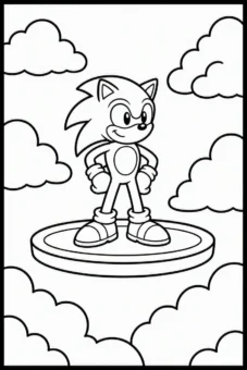 Coloring_page_for_kids_Sonic_standing_on_a_floating_platform (2)