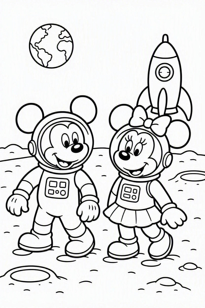 Coloring page Mickey and Minnie (1)