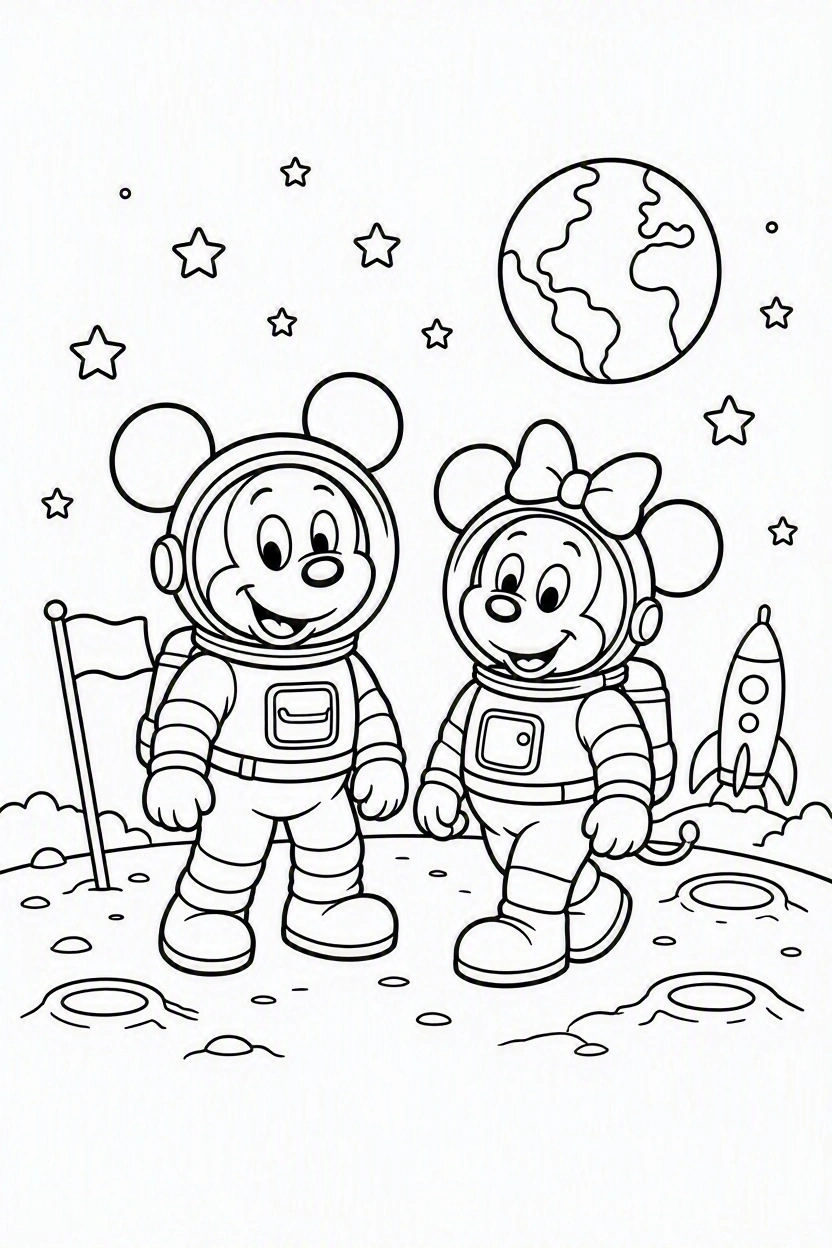 Coloring page Mickey and Minnie (2)